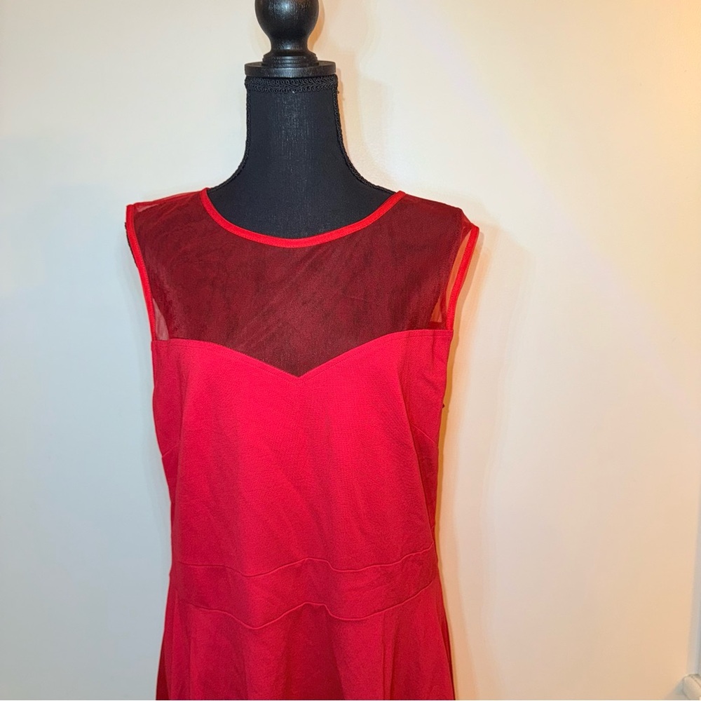 Silvestri Red Sleeveless Sheath Dress for Cocktail